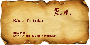Rácz Alinka névjegykártya