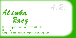 alinka racz business card